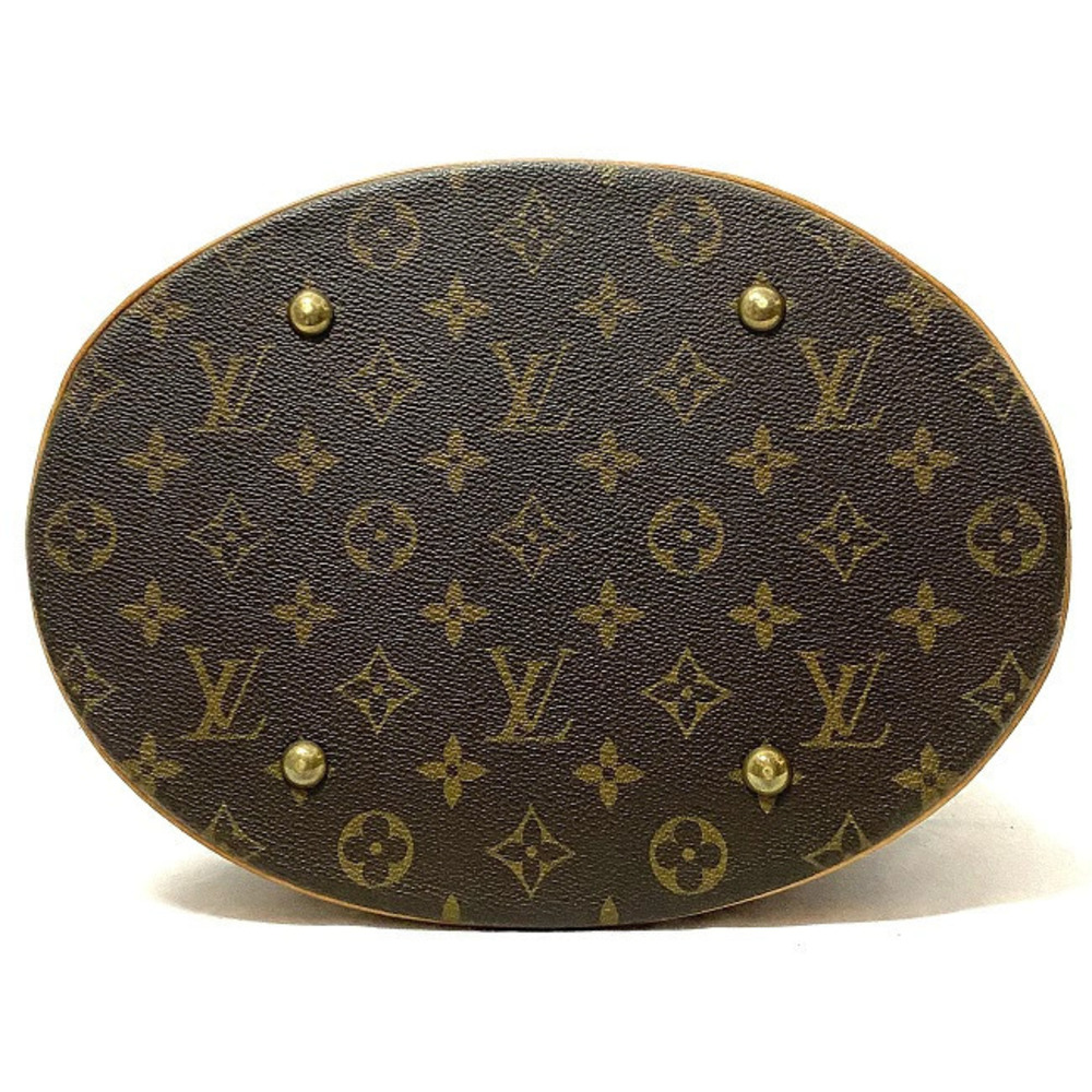 Louis Vuitton Brown Pattern Bag Beige Bucket All Handbag LV Tote over - Picture 4 of 10